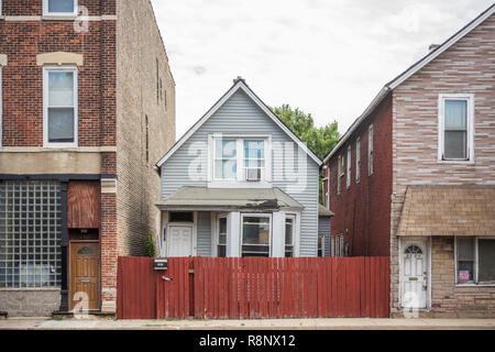 Edifici residenziali nel quartiere di Bridgeport Foto Stock