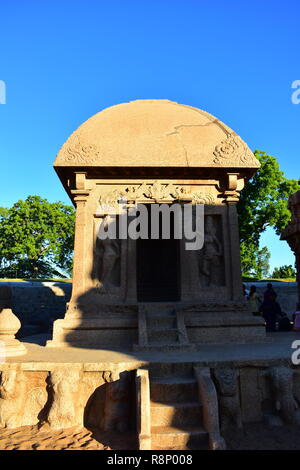 Chennai, Tamilnadu - India - Settembre 09, 2018: Mahabalipuram tempio Foto Stock