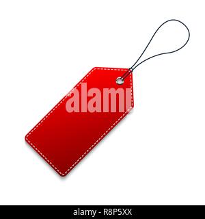 Prezzo rosso Tag. Illustrazione Vettoriale. Sconto realistico tag, isolato Illustrazione Vettoriale