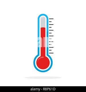 L'icona del termometro isolato. Illustrazione Vettoriale. Termometro colorate in stile piatto Illustrazione Vettoriale