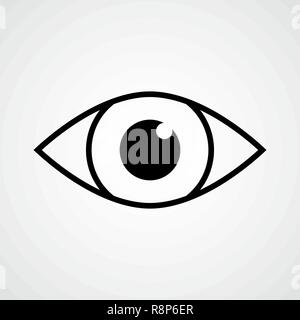 Icona dell'occhio. Illustrazione Vettoriale. Simbolo dell'occhio in design piatto Illustrazione Vettoriale