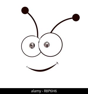 Smiley face. Illustrazione Vettoriale. Carino faccia felice. In bianco e nero poster sorriso Illustrazione Vettoriale