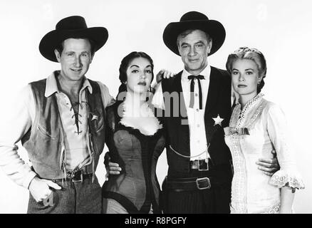 Lloyd ponti, Katy Jurado, Gary Cooper, Grace Kelly, 'High Noon', (1952) United Artists Riferimento File # 33635 542THA Foto Stock