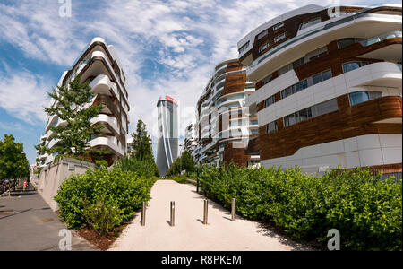 Vista orizzontale delle residenze Hadid in Milano, Italia. Foto Stock