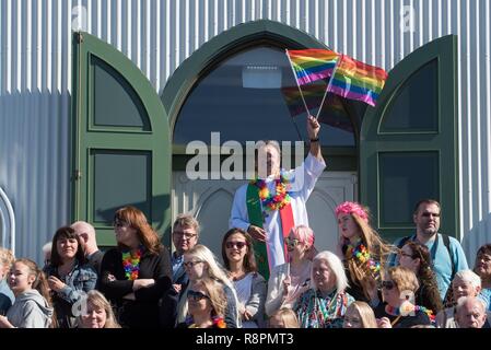 L'Islanda, la regione della capitale, Reykjavik, Gay Pride Parade 2017 Foto Stock