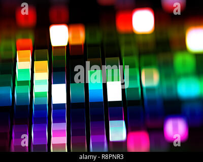 Abstract cubetti sfocata - generati con il computer 3D illustrazione per la tecnologia o fantascienza progetti di design. Frattali sfocatura multicolore per il web design, Foto Stock