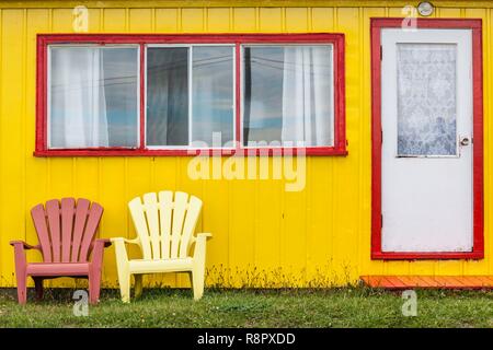 Canada Quebec, Gaspe Peninsula, Saint-Ulric, colorato motel dettaglio Foto Stock