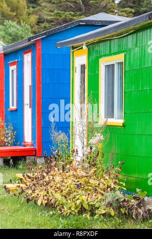 Canada Quebec, Gaspe Peninsula, Saint-Ulric, colorato motel dettaglio Foto Stock