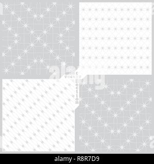 Set di vettore modelli senza giunture. Abstract sfondi tratteggiata. Ripetere moderno ed elegante texture. Graphic design elemento Illustrazione Vettoriale