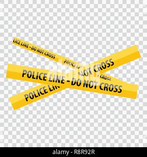 Giallo linea di polizia non Cross Illustrazione Vettoriale