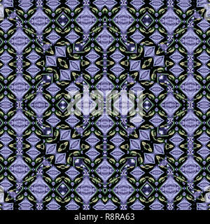 Digital astratta geometrica intricate seamless pattern design di sfondo in colori viola Foto Stock