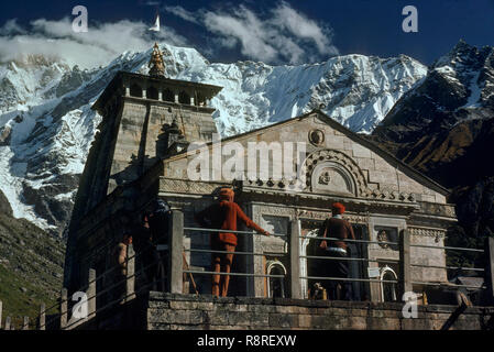 Kedarnath tempio, Garhwal, Uttaranchal, India Foto Stock