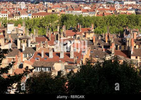 Francia, Rhone, Lione, 5° distretto, il vecchio quartiere di Lione, Saint Jean, storico sito classificato come patrimonio mondiale dall' UNESCO Foto Stock