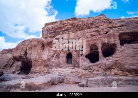 Petra - La città antica capitale degli Edomiti,Edomae, più tardi la capitale del regno Nabataean. UNESCO - Sito Patrimonio dell'umanità. Città perduta nella Foto Stock