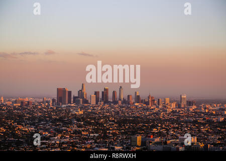 Vista di los angeles dal Osservatorio Griffith Foto Stock