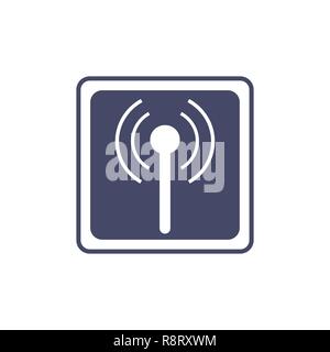 Antenna senza fili icona vettore in minima stile piatto Illustrazione Vettoriale