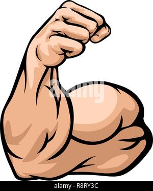 Braccio forte che mostra il muscolo bicipite Illustrazione Vettoriale