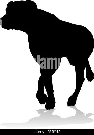 Silhouette cane animale domestico Illustrazione Vettoriale