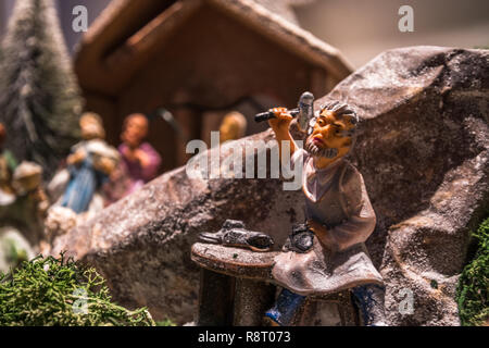 Italiano tradizionale Presepe Presepe Natale Decorazioni Foto Stock