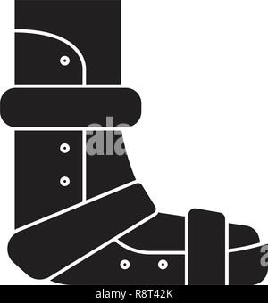 Applicazione di gesso nero concetto vettoriale icona. Applicazione di gesso illustrazione piana, segno Illustrazione Vettoriale