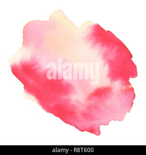 Bellissimo acquerello lavare in rosa e la luce colori beige isolati su sfondo bianco Foto Stock