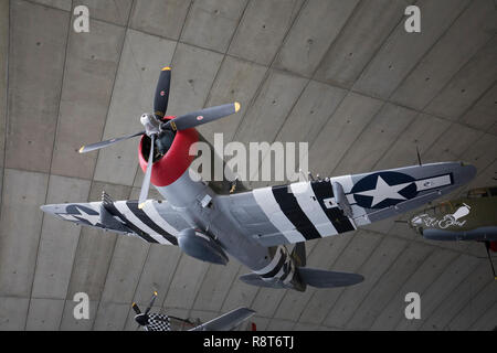 Repubblica P-47 Thunderbolt Display su presso la American Air Museum Duxford,UK Foto Stock