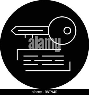 Marketing nero keywording concetto vettoriale icona. Keywording Marketing illustrazione piana, segno Illustrazione Vettoriale