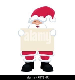 Santa Claus azienda poster in bianco Illustrazione Vettoriale