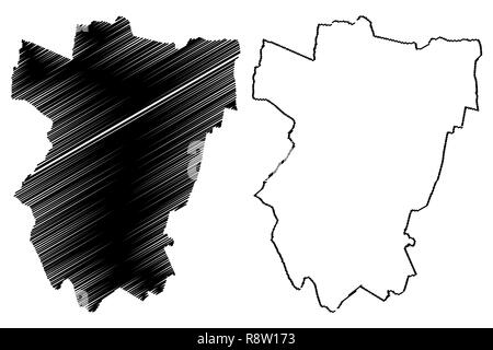 Tucuman (regione di Argentina, Repubblica argentina, Province dell'Argentina) mappa illustrazione vettoriale, scribble schizzo Tucumán provincia (El Jardin de la R Illustrazione Vettoriale