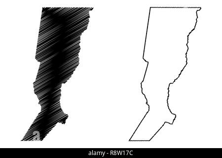 Santa Fe (regione di Argentina, Repubblica argentina, Province dell'Argentina) mappa illustrazione vettoriale, scribble sketch la provincia di Santa Fe mappa Illustrazione Vettoriale