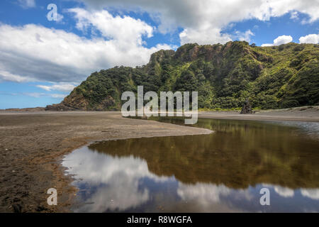 Spiaggia di Karekare, Waitakere Ranges, Auckland, Isola del nord, Nuova Zelanda Foto Stock