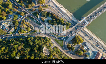 Interscambio di ponte, Taban, Budapest, Ungheria Foto Stock