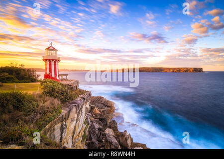 Hornby faro tramonto di Sydney Foto Stock