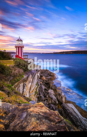 Hornby faro tramonto di Sydney Foto Stock