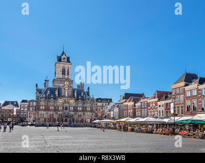 Il Municipio in Markt (piazza del mercato), Delft, Zuid-Holland (South Holland), Paesi Bassi Foto Stock