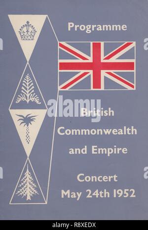 Programma per il Commonwealth Britannico e impero concerto, 24 maggio 1952. Creatore: Shirley Markham. Foto Stock