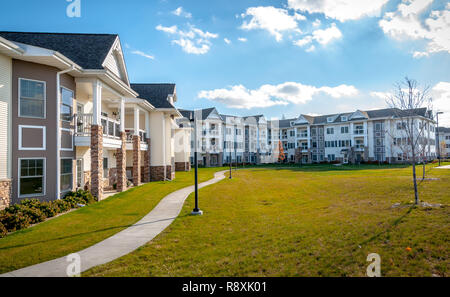 Edificio di appartamenti e fotografati in Iowa. Foto Stock