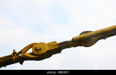 Filo di corda sling sfondo della parte del bridge. Foto Stock