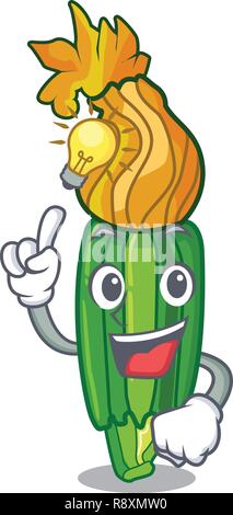 Avere un'idea di fiori di zucca zuchini decorate su cartoon Illustrazione Vettoriale