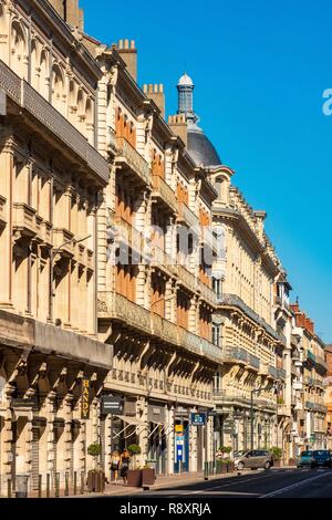 Francia, Haute Garonne, Toulouse, distretto di Carmes, facciate di hotel in particolare, rue de Metz Foto Stock