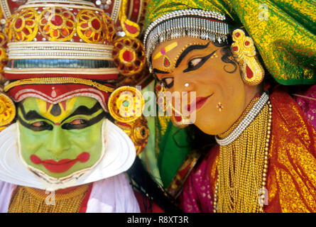 Kathakali, la danza classica, Kerala, India Foto Stock