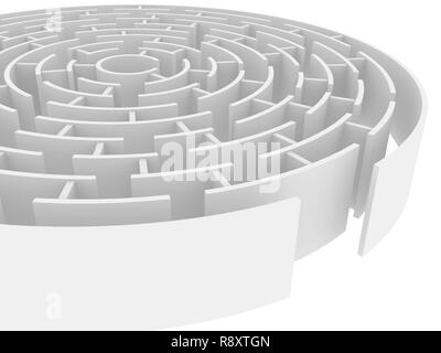 Circolare 3d labirinto di colore bianco Foto Stock