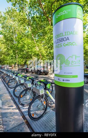 Il Portogallo, Lisbona, gira è la condivisa bike system del capitale Foto Stock