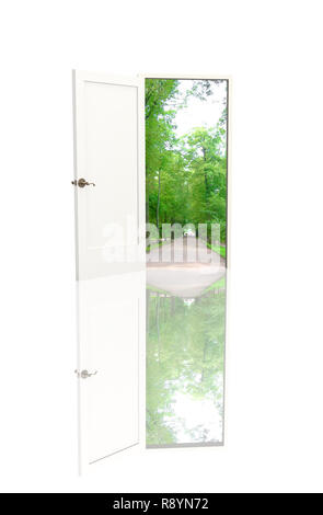 La porta aperta nel mondo reale Foto Stock