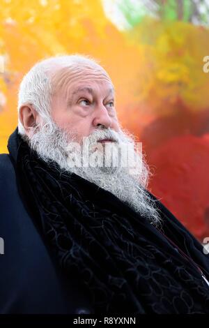 Francia, Parigi, Galerie RX, Hermann Nitsch Hermann Nitsch, contemporanea artista austriaco, co fondatore del Wiener Aktionismus movimento (Actionism Viennese) Foto Stock