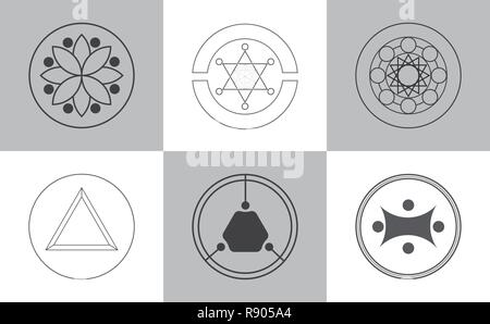 Icone di Alchemy Illustrazione Vettoriale