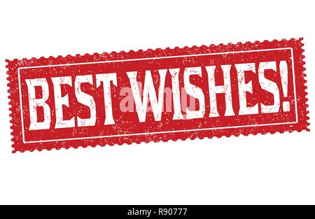 I migliori auguri di firmare o di timbro su sfondo bianco, illustrazione vettoriale Illustrazione Vettoriale