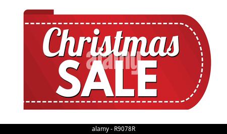 Vendita di Natale design banner su sfondo bianco, illustrazione vettoriale Illustrazione Vettoriale