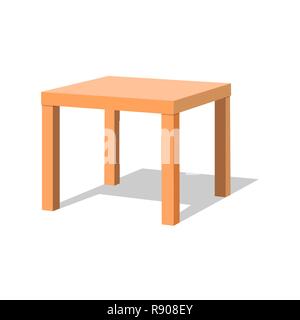 Tavolo in legno vettore illustrazione isolato su sfondo bianco Illustrazione Vettoriale