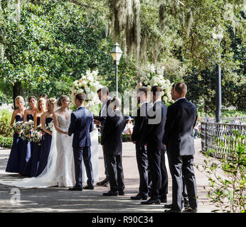 Nozze in Forsyth park Foto Stock